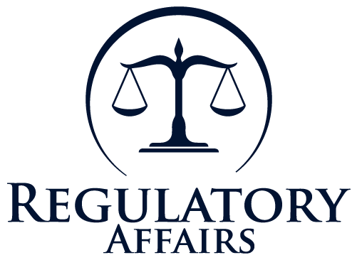 Logo with scales surrounded by a circle with the words Regulatory Affairs underneath